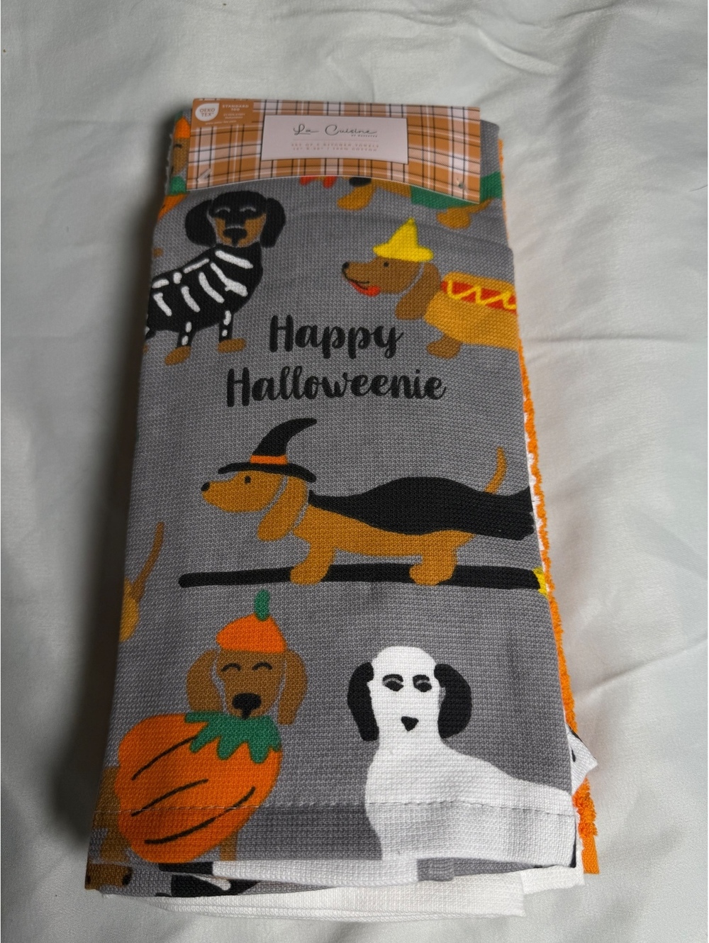 Happy Halloween Dachshund Kitchen Towels Set of 2